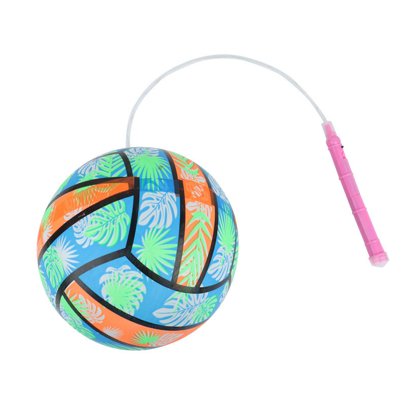 Internet celebrity stall luminous football flash basketball racket ball cordless fitness swing inflatable elastic ball children's toy