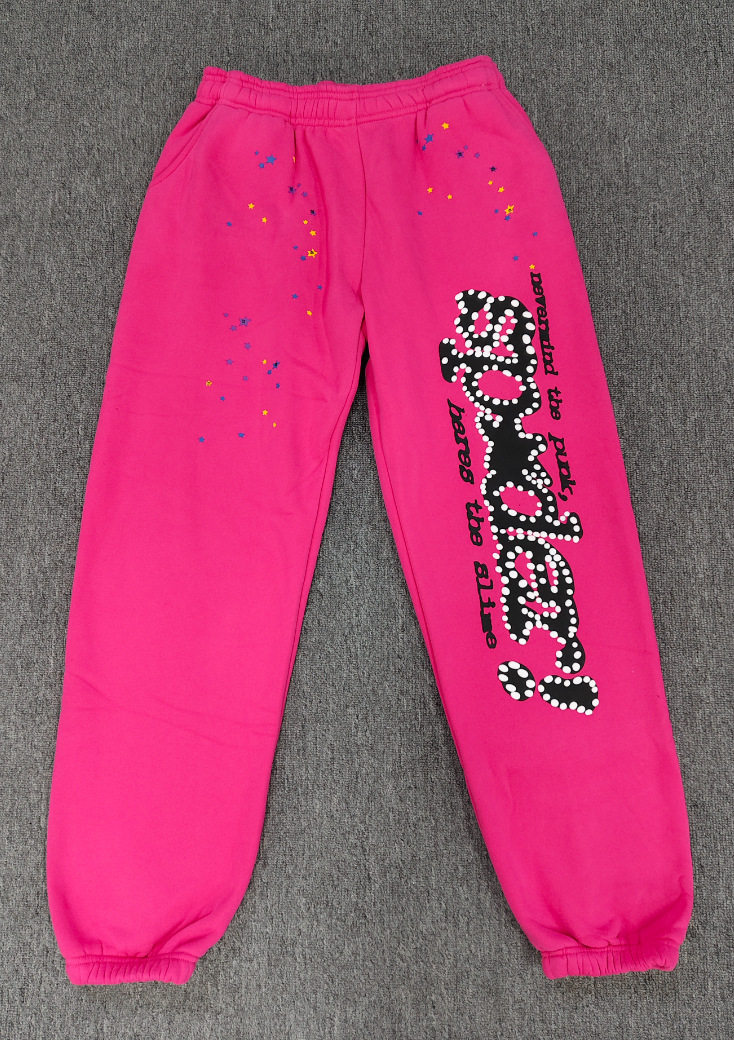 跨境爆款连帽衫555555美潮街头重磅宽松Sp5der卫衣卫裤男套装现货