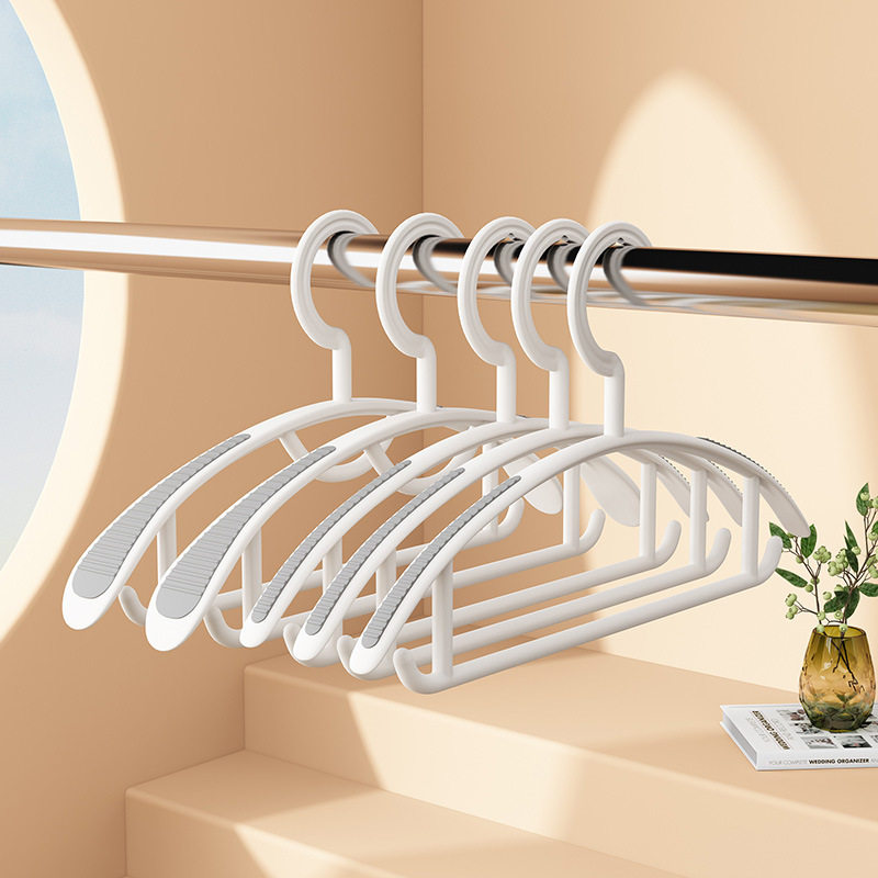 Plastic Half-Round Wide-Shoulder Non-Slip Clothes Hanger, Non-Marking, Narrow-Shoulder, Thickened Clothes Hanger