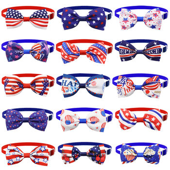 Pet New American Flag Independence Day Pet Cat Dog Bow Bow Dog Collar Accessories Spot