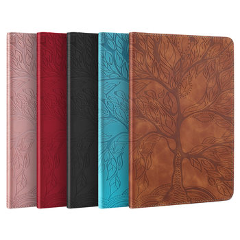 Suitable for Apple iPad Pro13 Tablet Protective Leather Case Air11 Tree of Life Card Holder Retro Business Sleep