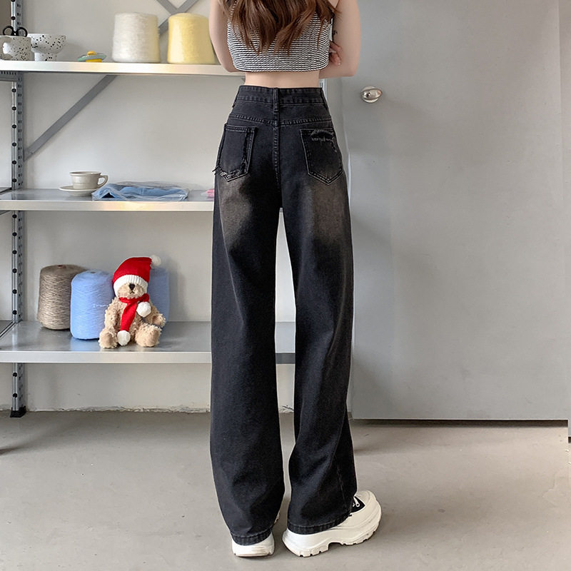High Waisted Wide Leg Jeans for Women Retro Korean Style Loose Fit Spring Collection Wholesale Available