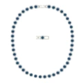 [high version] white gold-blue diamond necklace