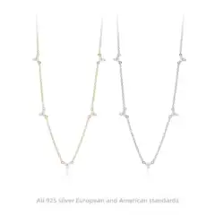 Europe and the United States cross-border new S925 sterling silver necklace fashion clover jewelry simple micro inlay three zircon jewelry women