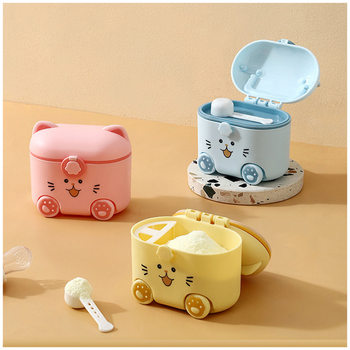 Cute Cat Cartoon Portable Out-And-Out Baby Milk Powder Packaging Box Baby Food Supplement Snack Milk Powder Storage Box