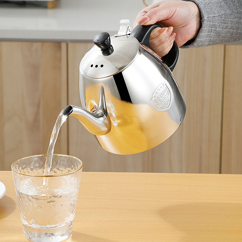 Thick 304 stainless steel kettle electric ceramic stove flat bottom Kettle Teapot household Kettle Teapot 1.2L