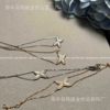 Shangmei cross necklace white fritillary high version rose gold pendant clavicle chain women's factory wholesale a generation of hair