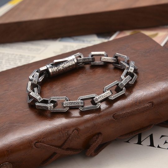 High-grade rattan pattern Bracelet Men's personalized retro simple jewelry Korean style hip hop niche design bracelet