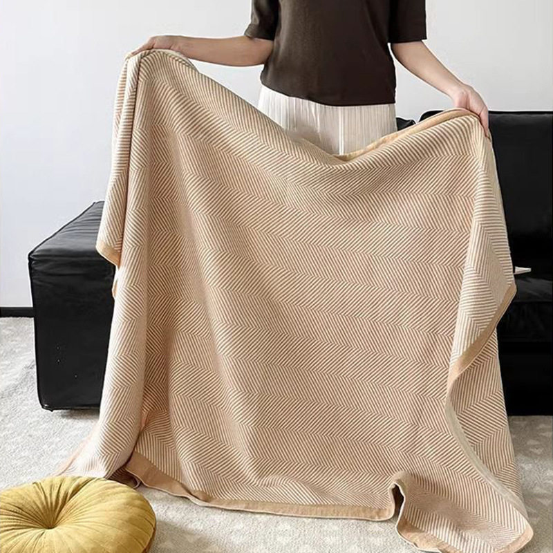 Nordic Style Four Seasons Universal Air-conditioning Blanket Sofa Blanket Casual Decorative Cover Blanket Knitted Wool Nap Blanket Living Room