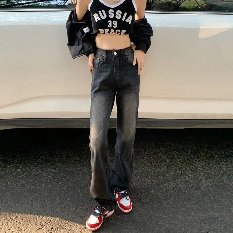 High Waisted Straight Leg Jeans for Women Loose Fit Street Style Spring Casual Wide Leg Trousers Wholesale Available
