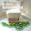 Green Flower Moss Flocking Tufted Living Room Carpet Children's Room Bedroom Grass Bedside Blanket Floor Mat Bay Window Mat