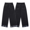 Original k6104 plaid patchwork rolled pants