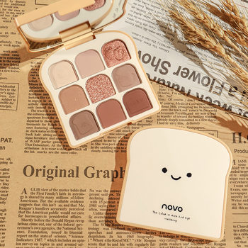 NOVO5645 Qingcai soft magic toast eyeshadow plate funny series eyeshadow blush integrated ins nine-color eyeshadow plate