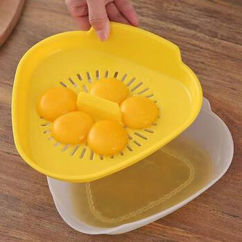 Large Egg Yolk and Egg White Separator Egg Household Filter Cake Baking Tool Double-Layer Egg Separator Commercial