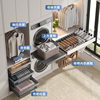 Washing Machine Invisible Drying Rack Over Balcony Pull-out Telescopic Hanger Pants Rack Rebound Dryer Clothes Rod Slide