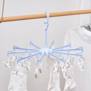 HSBC Xinjia 20-clip Foldable Travel Portable Plastic Hanger Plastic Drying Rack Socks Rack