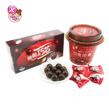 Malinois Chocolate Malt Crispy Sandwich Chocolate Beans Internet Celebrity Children's Snacks Candy Wholesale Supermarket