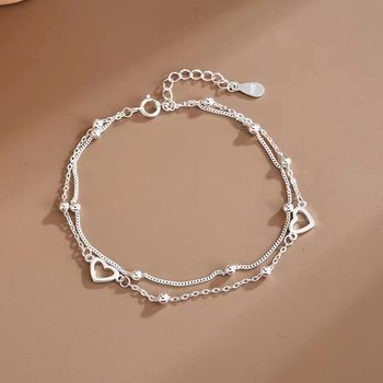 Double-layer Love Bracelet Female Niche Design High-grade Girlfriend Student Light Luxury Japanese and Korean Style Cold Style Hand Jewelry