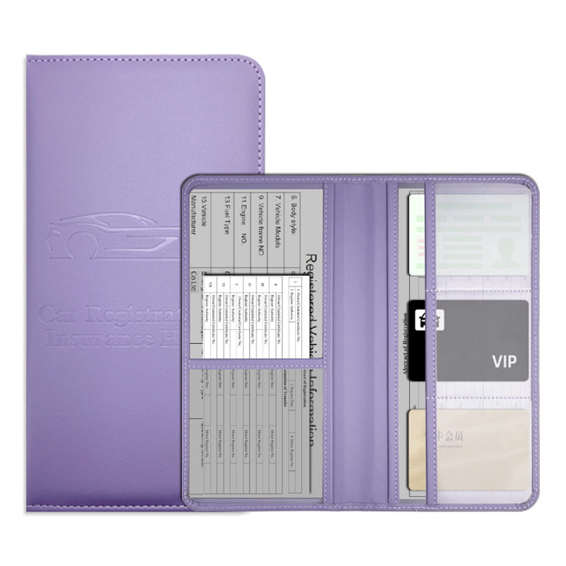 Cross-Border Amazon Us Driver's License Pu Leather Car Registration Document Holder Insurance Information Document Protective Cover