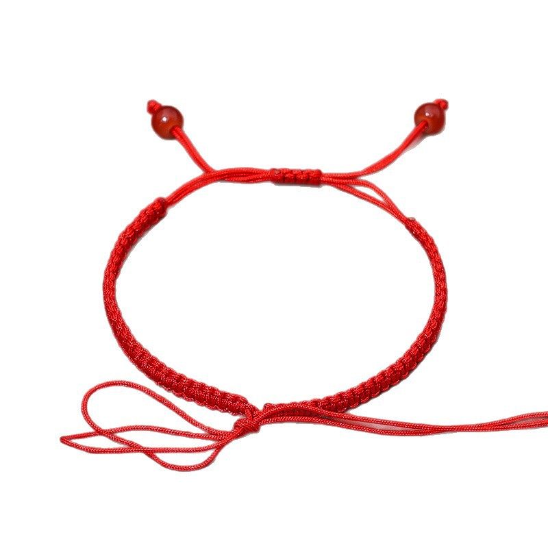 Braided Bracelet No. 7 Bracelet Semi-Finished Two-In-One Red Rope Bracelet for Women DIY Thin Wearable Beads Gold Wholesale