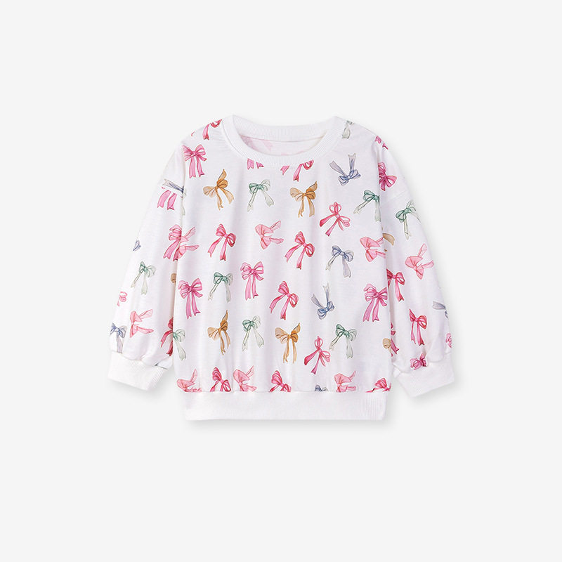 Girls' Cute Bow Hoodie Wholesale, Autumn Baby Top