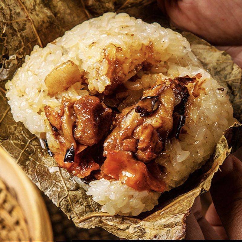 Guangdong Morning Tea Snack Glutinous Rice Chicken Lotus Leaf Roll Glutinous Rice Lotus Leaf Chicken Hong Kong-Style Snack Breakfast Semi-Finished Instant Food Commercial Use