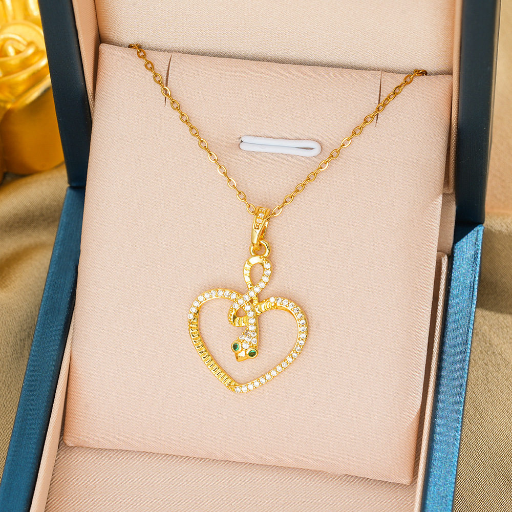 316-1 ラブスネークネックレス-ゴールド