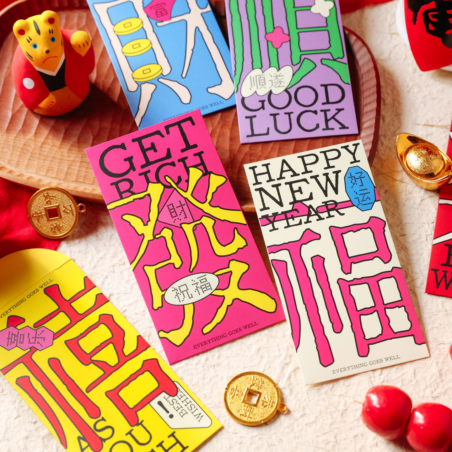 2026 New New Year Red Envelopes with High Aesthetic Value, Colorful Blessings of Prosperity, Joy, and Happiness for Anniversaries and New Year's Gifts