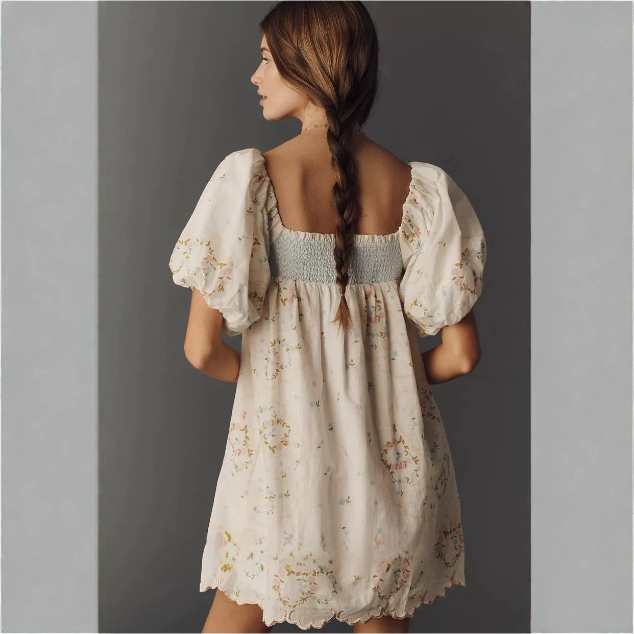 Summer Floral Print Dress for Women Low Neckline Ruffled Sleeves Sweet and Fresh Style Perfect for Casual Outings