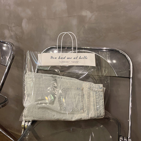 Ins Style Transparent Clothes Children's Clothing Women's Clothing Bag Clothing Store Handbag Packaging Bag Plastic Bag Gift Packaging