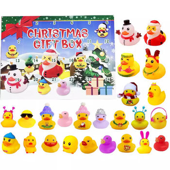 Christmas Rubber Duck Blind Box Advent Calendar Christmas Vinyl Yellow Duck Blind Box Countdown Christmas Gift Set
