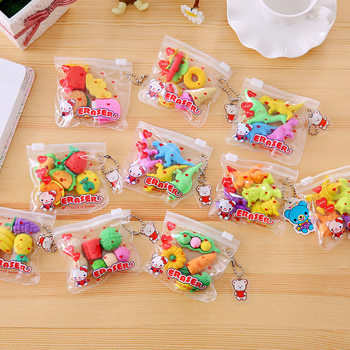 Creative Cute Pencil Eraser Wholesale Cartoon Children's Stationery School Supplies Prizes Elementary School Student Reward Gifts