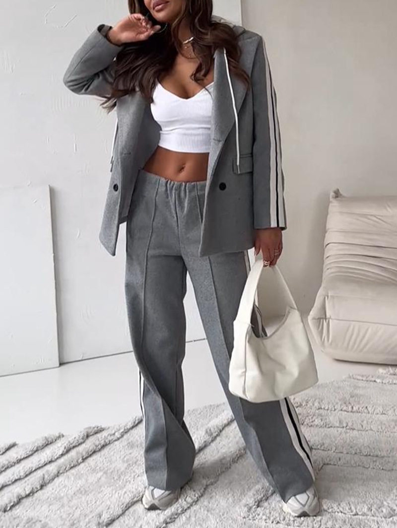 Hooded Sweater and Wide Leg Pants Set Casual Style Comfortable Fabric Autumn Winter Fashion Wholesale Available