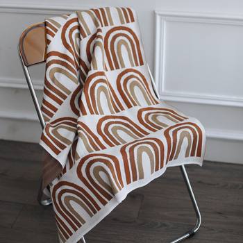 Ins Style Rainbow Baby Knitted Blanket Children's Lunch Break Trolley Warm Blanket Kindergarten Lunch Break Soothing Blanket