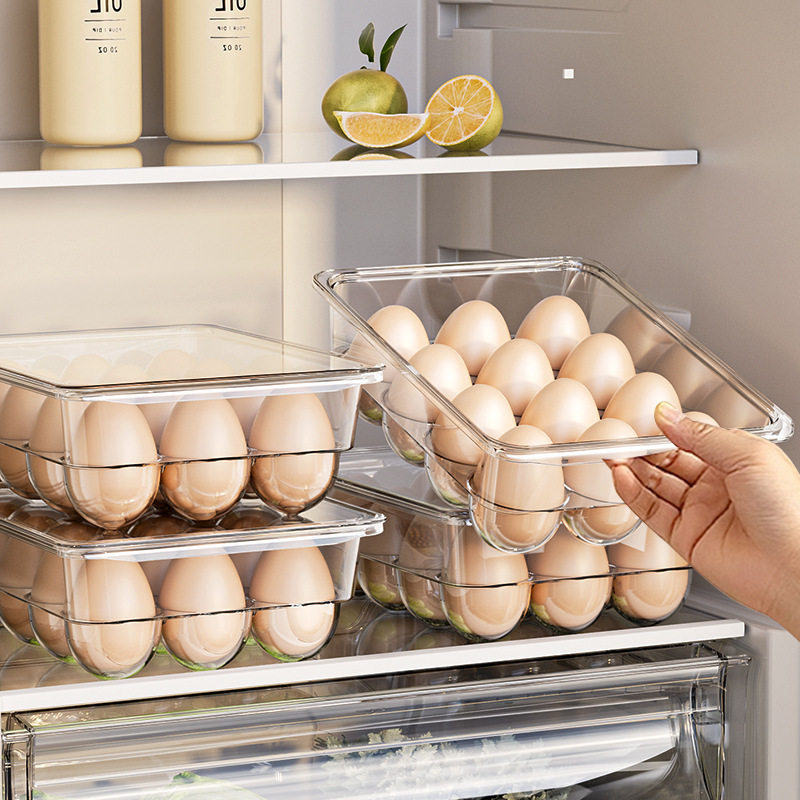Egg Storage Box Double-layer Organizer Egg Box Drawer Type Fresh-keeping Box Kitchen Refrigerator Egg Box Egg Holder Transparent
