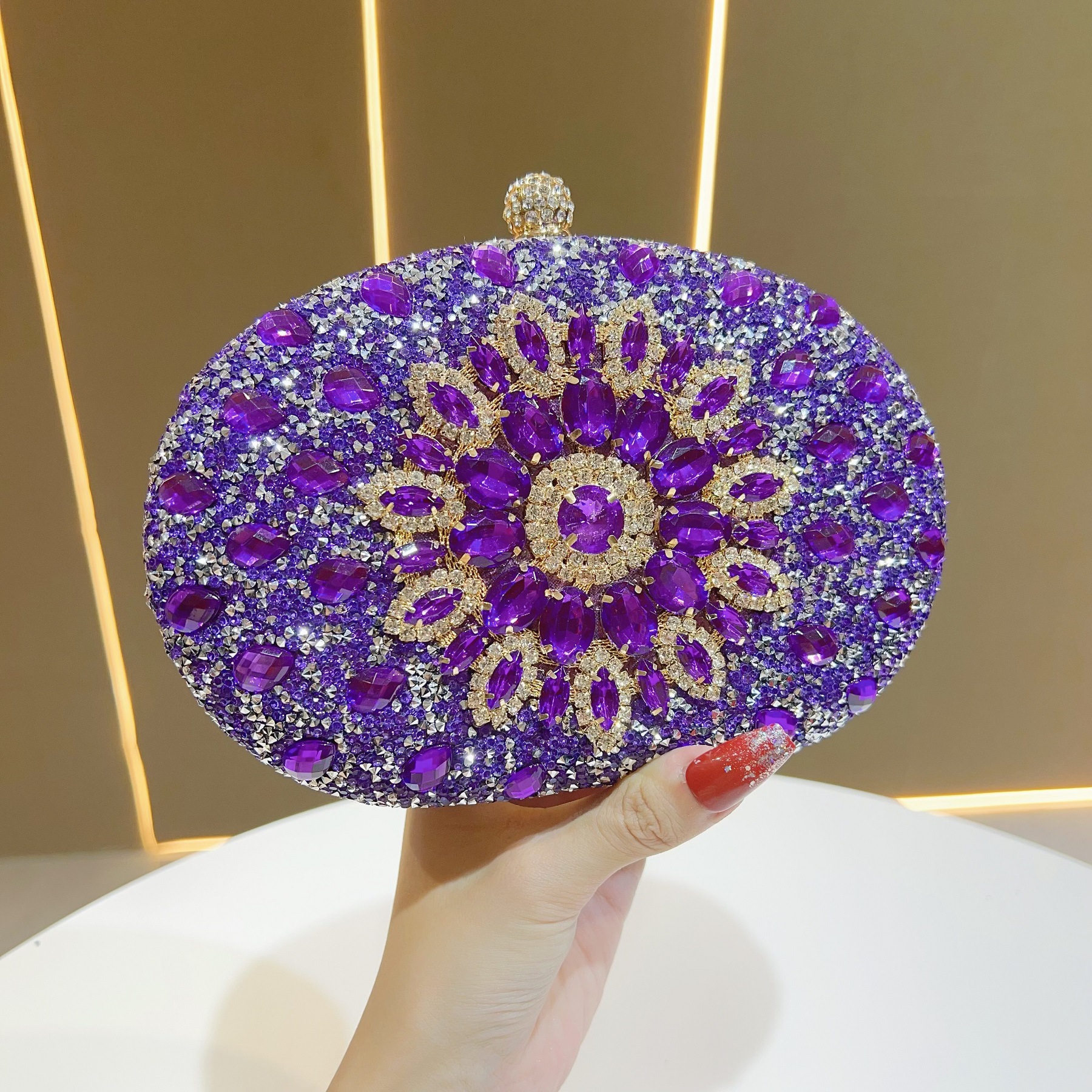 Cross-border Rhinestone Sunflower Dress Banquet Bag Luxury Celebrity Elegant All-match Diamond-encrusted Crossbody Small Handbag Full Diamond 9 O1CN011soKqh2LHXp7gtaRZ !!2216856689667 0 cib