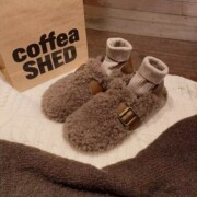 Slip-On Lazy Fur Shoes for Women for Autumn and Winter Outer Wear 2025 Internet Celebrity Fleece-Lined Flats Lamb Bean Cotton Sh