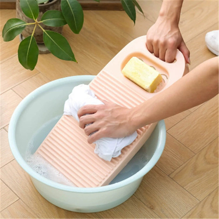 T Thickened Washboard Small Non-Slip Washboard for Washing Clothes Household Laundry Basin Plastic Laundry Washboard