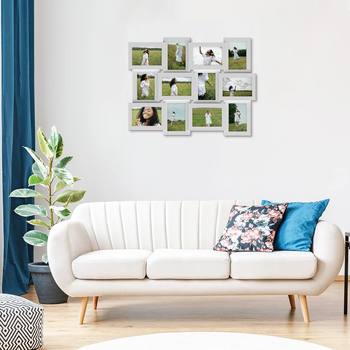 Photo Frame Collage Wall Decor 12 Opening, 4x6 Wall Photo Frame Collage with Memory of Family and Friends