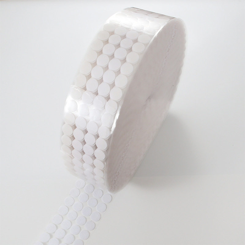 Strong Round Adhesive Velcro Quiet Book DIY Self-Adhesive Hook and Loop Tape Nylon Traceless Black and White Small Dots in Stock