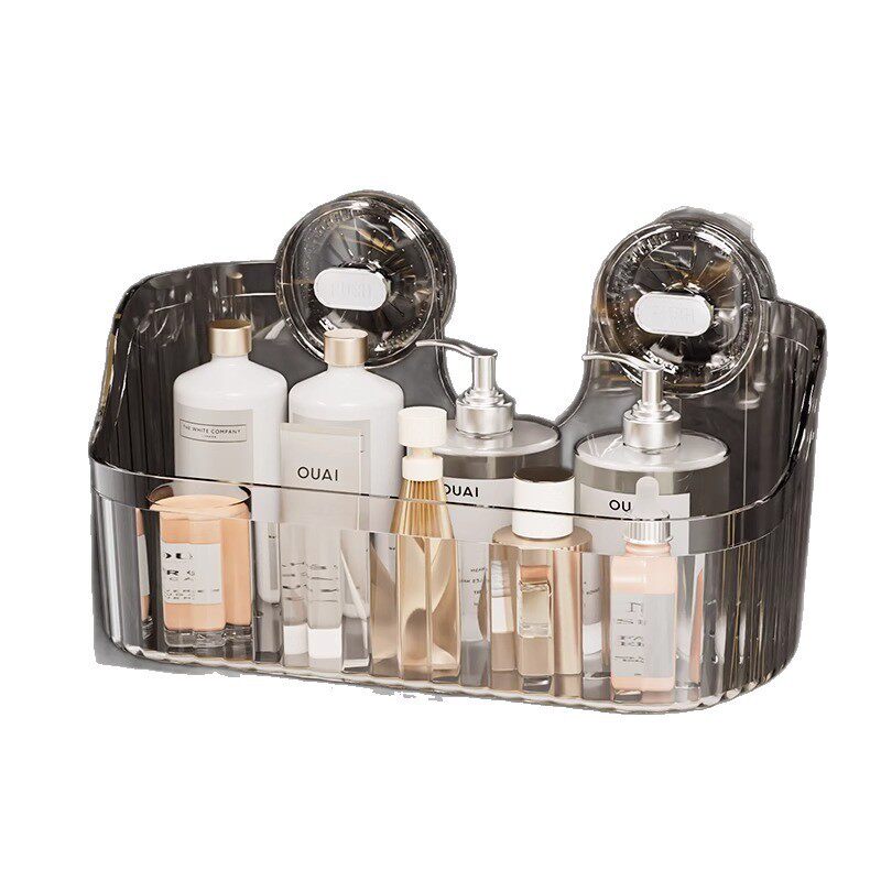 Bathroom Storage Rack Kitchen Storage Rack Punch-Free Wall-Mounted Washbasin Bathroom Storage Box Rack Hanging Basket Suction Cup Basket