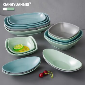 Tableware melamine plate commercial imitation porcelain plastic snack plate creative French fries cold dish restaurant ktv small plate
