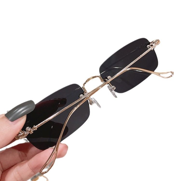 Wang Yibo's super plain and frameless myopia glasses men's fashion net can be equipped with degree eyes frame women