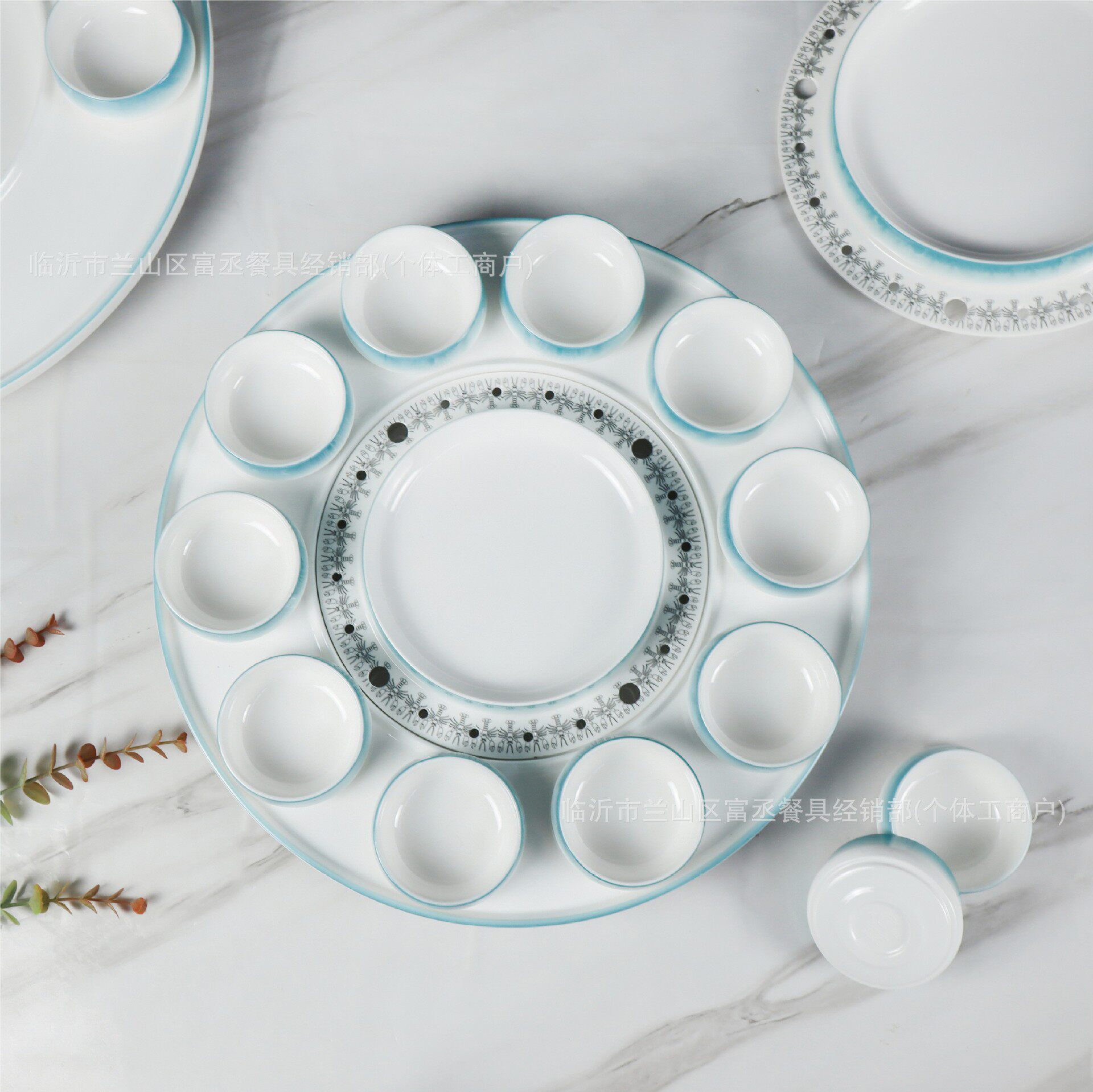 Factory Direct Supply Dry Ice Lobster Platter Set Food-Grade Melamine Seafood Tableware Commercial Hotel Hot Pot Banquet Plating