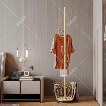 Cream Light Luxury Floor-Standing Coat Rack Modern Simple Vertical Removable Clothes Rack Household Multi-Functional Clothes Rack