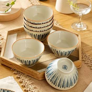 New Style Ceramic Dish Dish Household Plate Deep Dish Soup Bowl Large Noodle Bowl Stew Bowl Underglaze Color High Temperature Resistant Tableware