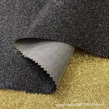Rh Artificial Leather Double-Sided Adhesive Textile Fabric Glitter Non-Woven Fabric Glitter Leather Fabric Waterproof Pu Leather