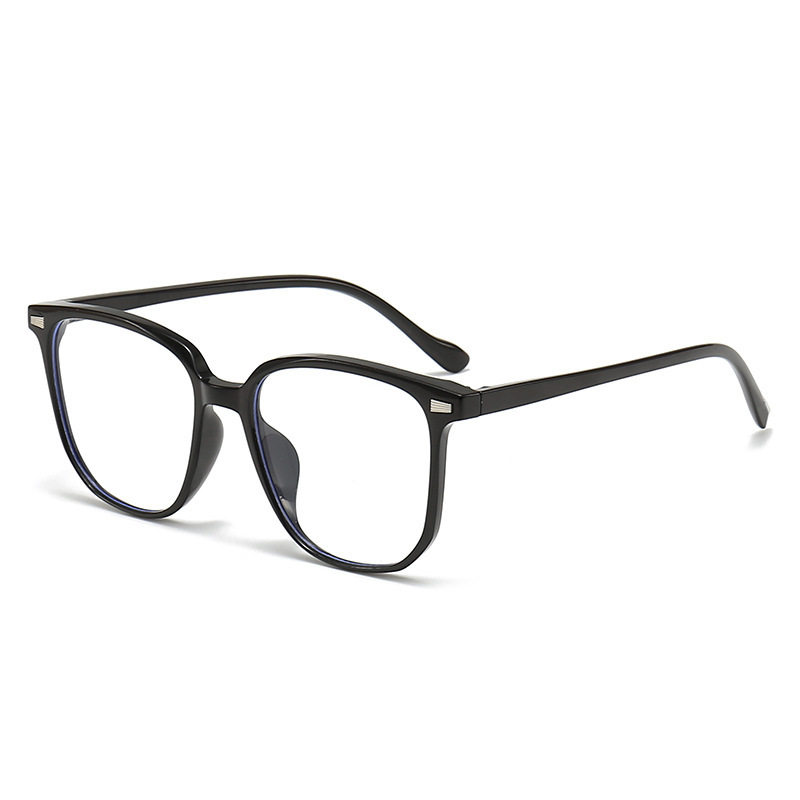 Vangoodgm Myopia Glasses Frame Anti-Blue Light Non-Prescription Glasses Frame Cat-Eye Round Frame Square Glasses Trendy Popular Large Frame