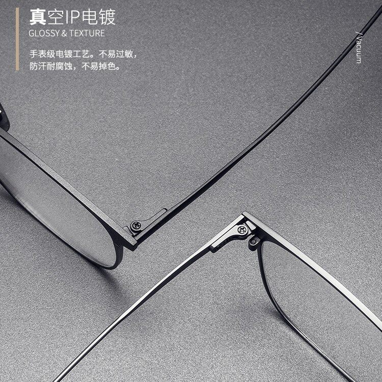 Danyang Ultra-Light Pure Titanium Myopia Glasses Frame for Men, Business Retro Style, Anti-Blue Light, Can Be Customized with Prescription, Wholesale 30020