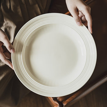 High color value ceramic tableware set Youge series household bowl plate wholesale simple large plate soup bowl dish rice bowl